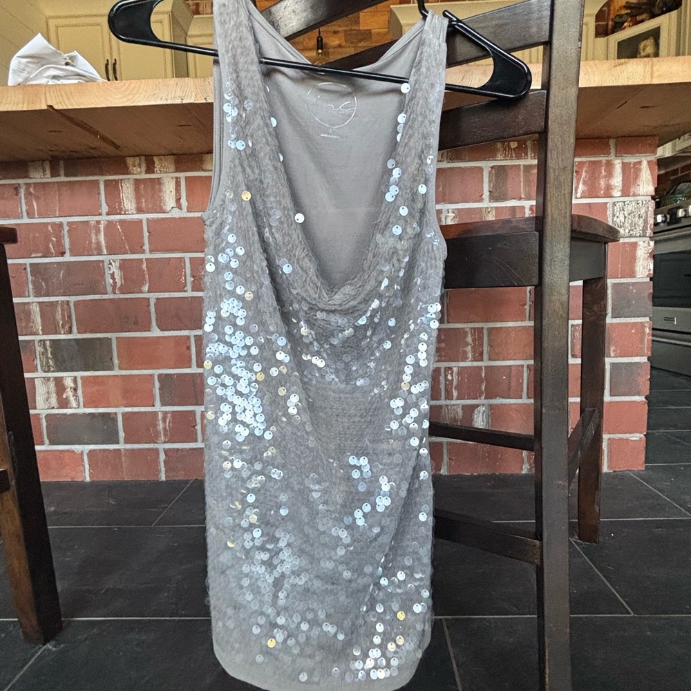 Lavish Silver Sequin Top